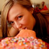 Carmen bakes herself a penis shaped cake for her birthday party